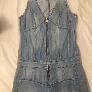 Guess Light Blue Denim Onezie Romper